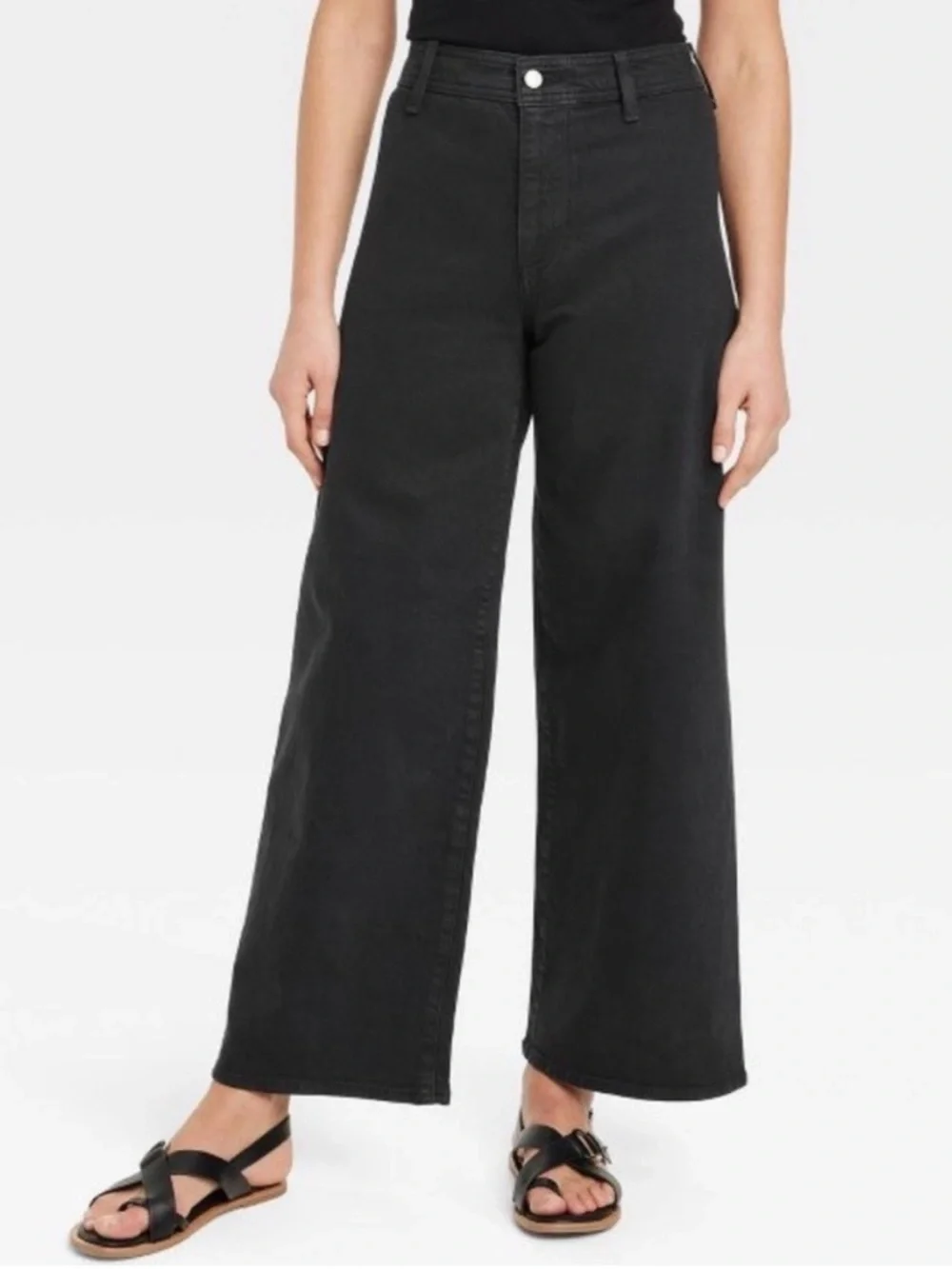 Target Universal Thread Sailor Wide Leg High-Rise Black Women's Jeans Size 6 - Picture 2 of 11